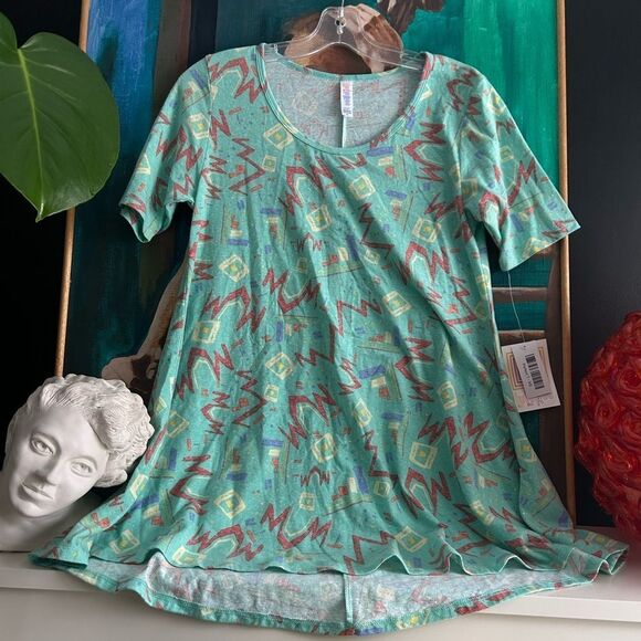 LuLaRoe Womens T-Shirt Dress Short Sleeve Knee Length XS Geometric - Picture 7 of 16